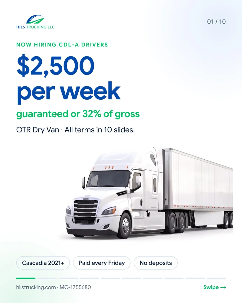 HILS Trucking company driver booklet, slide 1 of 10