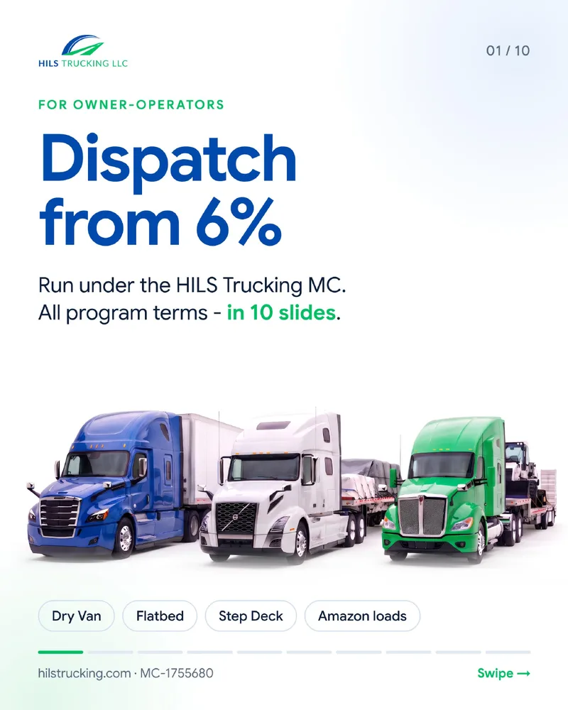 HILS Trucking owner-operator booklet, slide 1 of 10